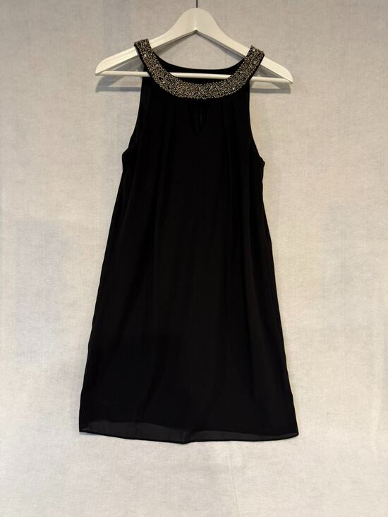 BCX DRESS Dresses & Skirts - BCX DRESS Womens Black Cocktail Party Dress with black ruffles/beads Small